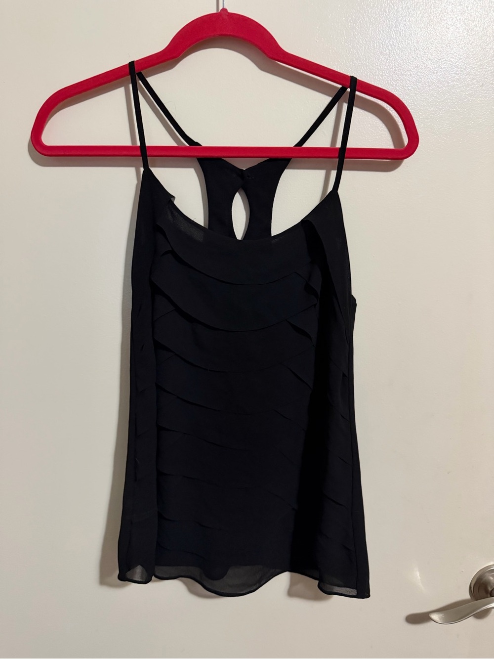 Naked Zebra Black Layered Chiffon Camisole